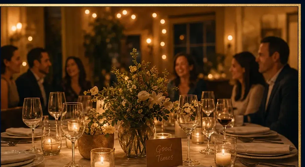 Event planning — elegant candlelit dinner table